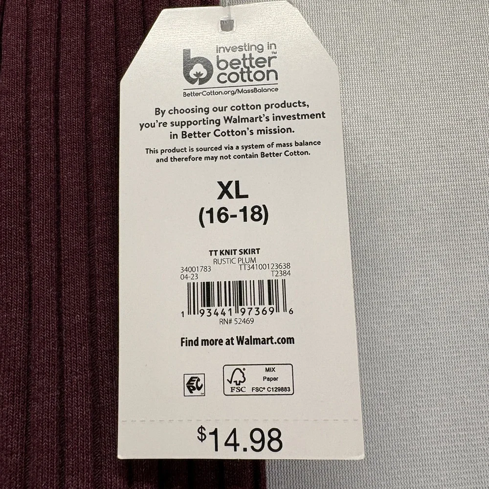 Time and Tru Women's Ribbed Knit Midi Skirt XL (16-18) NWT – Set of 3 Colors - Picture 3 of 13